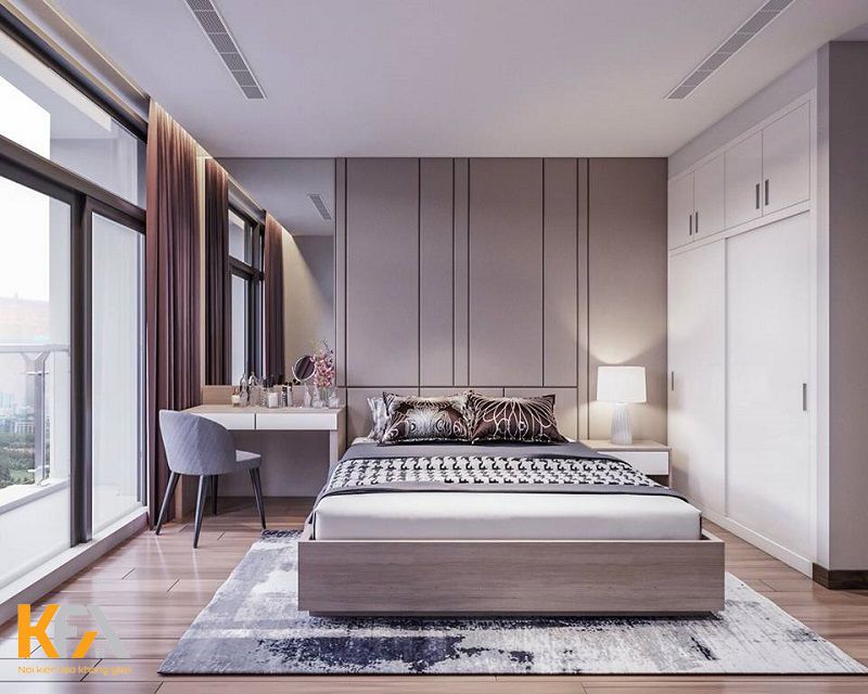 Phòng ngủ 15m2 trẻ trung, năng động với gam màu xám Phòng ngủ 15m2 trẻ trung, năng động với gam màu xám