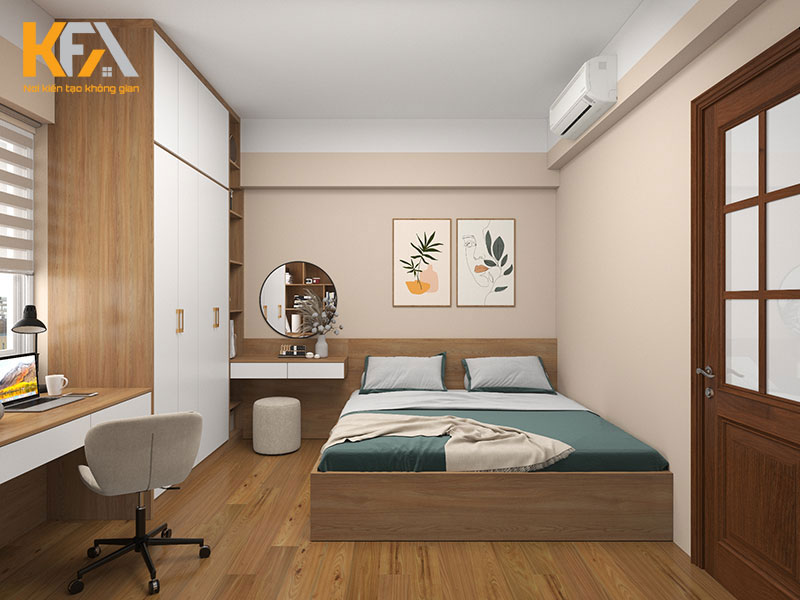 Mẫu 12: Thiết kế phòng ngủ 9m2 cho vợ chồng phong cách Nhật Bản