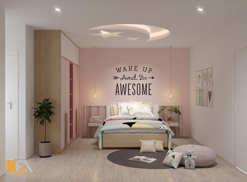 Thiết kế phòng ngủ bé gái với sắc hồng pastel Thiết kế phòng ngủ bé gái với sắc hồng pastel