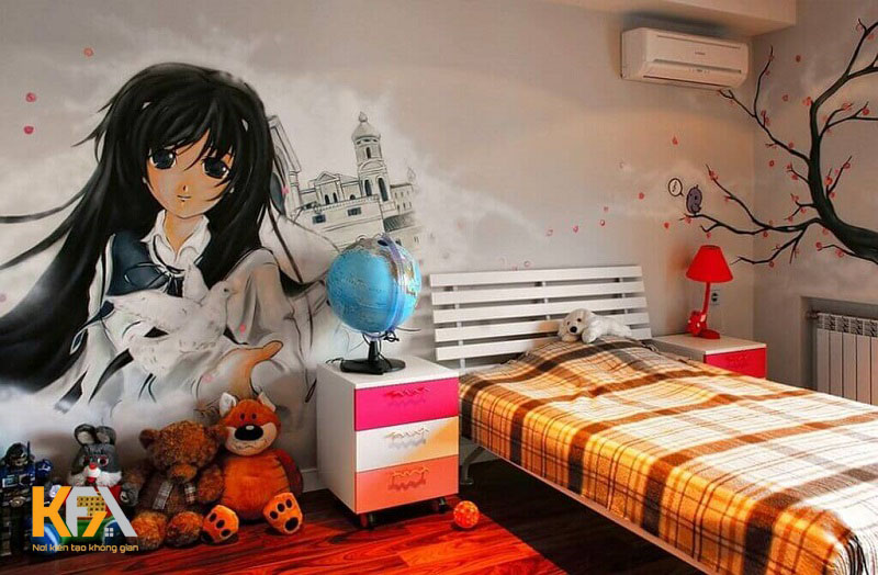 Các loại giấy dán tường phòng ngủ anime