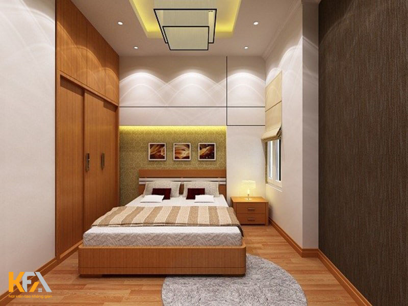 Thiết kế phòng ngủ 3x4m với nội thất gỗ mang đến cảm giác ấm áp