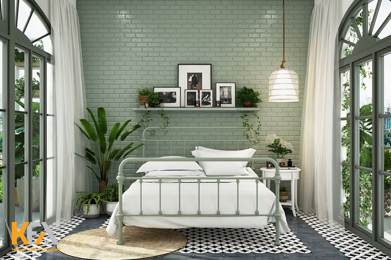 Phòng ngủ màu xanh mang đậm chất Scandinavian