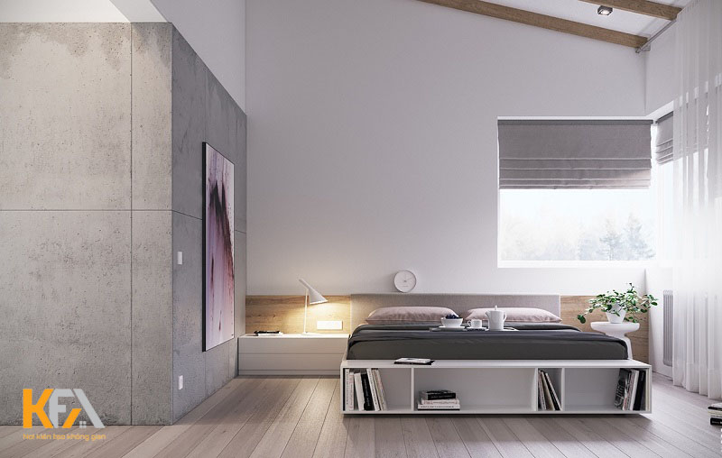 Mẫu phòng ngủ màu xám phong cách tối giản