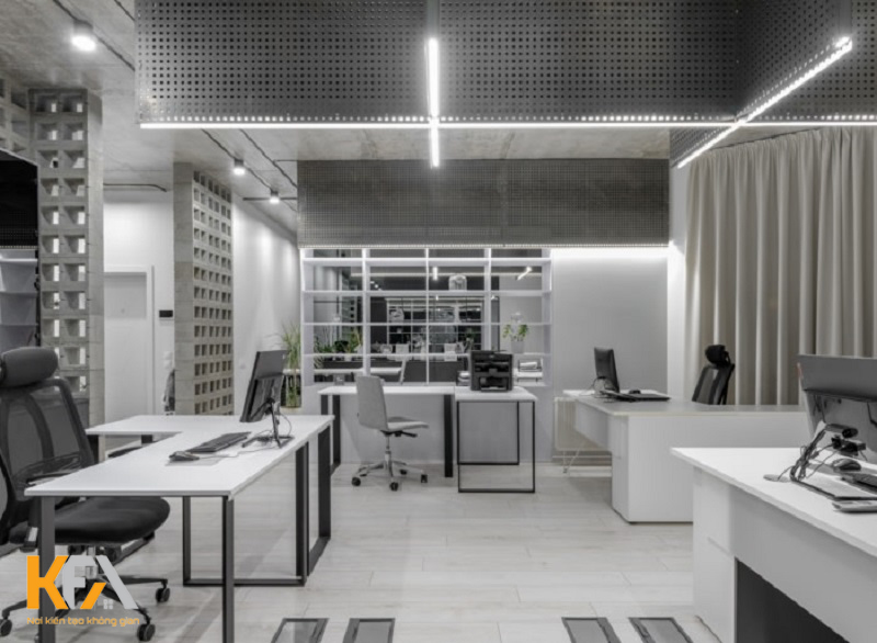 Thiết kế văn phòng 20m2 theo phong cách tối giản