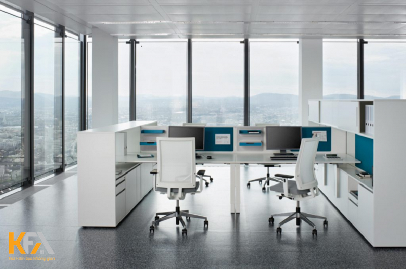 Với thiết kế 3 mặt đều cửa kính sát đất, văn phòng của bạn sẽ tràn ngập ánh sáng và năng lượng tự nhiên