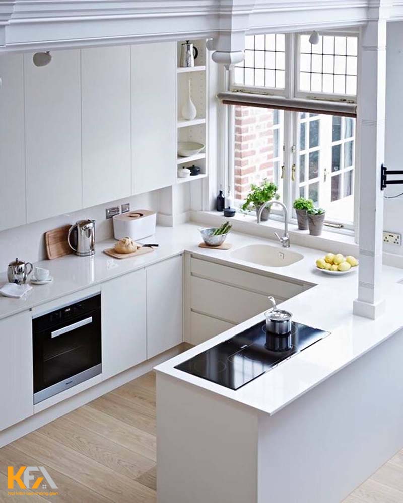 Nhà bếp nhỏ đẹp đơn giản phong cách hiện đại mẫu 3
