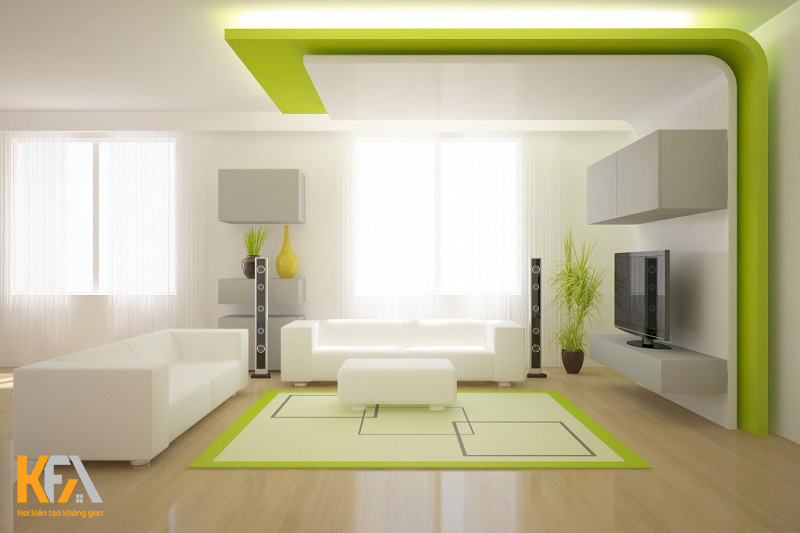 Lựa chọn màu sắc là cách trang trí trần nhà đơn giản nhất