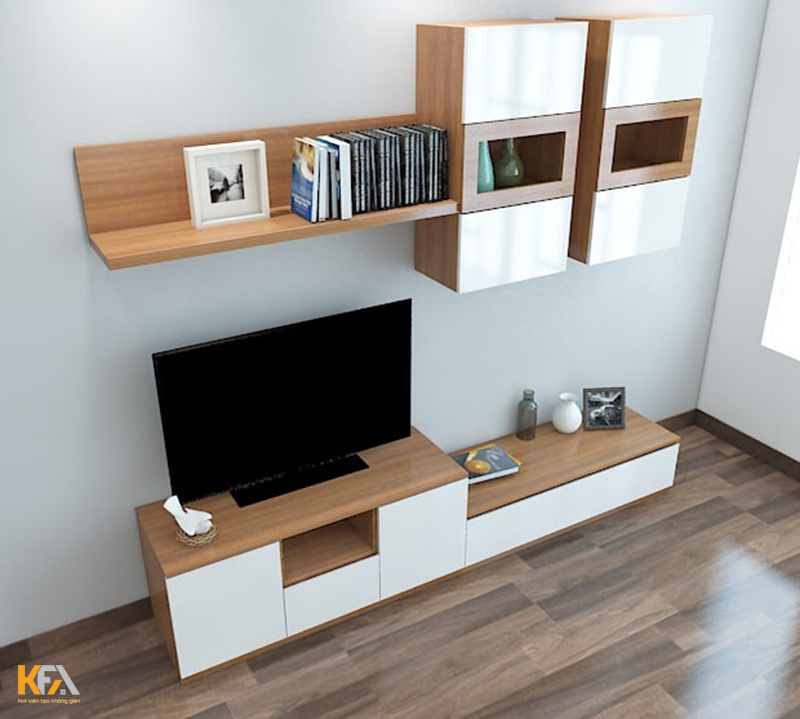 Kệ tivi phòng khách bằng gỗ công nghiệp đơn giản