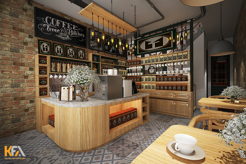 Mẫu quầy bar cafe nhỏ tạo không gian cafe ấm cúng, nhẹ nhàng