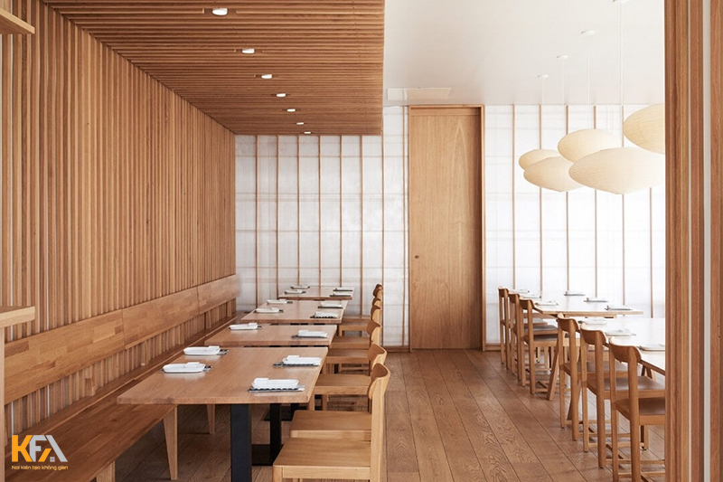 Mẫu thiết kế nội thất nhà hàng phong cách Nhật Bản