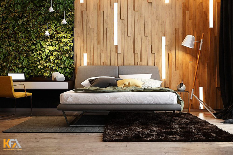 Vách ốp đầu giường bằng gỗ tự nhiên-02