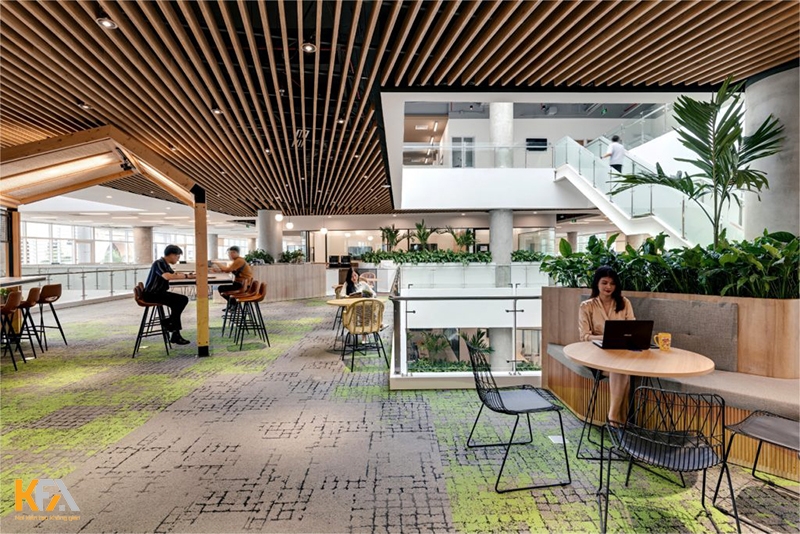 Không gian xanh trong văn phòng làm việc công ty Unilever Việt Nam