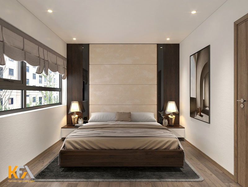 Phòng ngủ master thiết kế hiện đại, ấm áp và rộng rãi