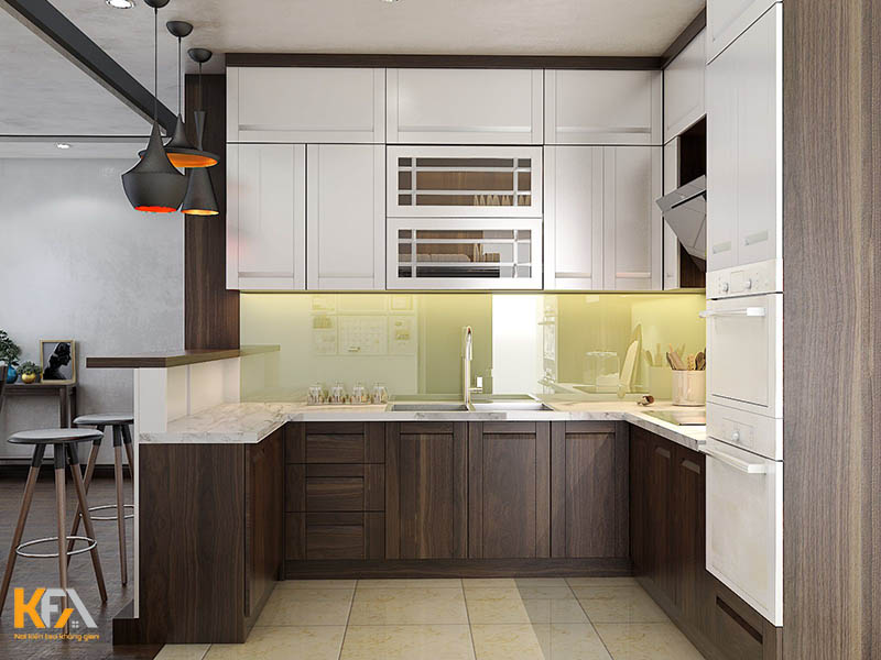 Lựa chọn chất liệu nội thất phù hợp khi thiết kế phòng bếp chung cư
