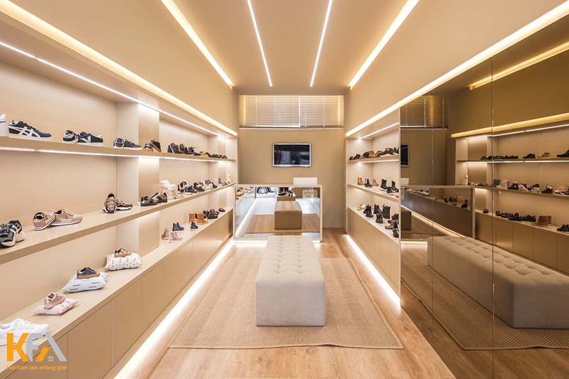 Thiết kế shop giày dép đầy ắp ánh sáng