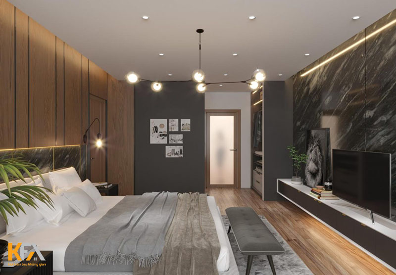 Thiết kế phòng ngủ ấm áp, đầy đủ tiện nghi trong căn hộ Duplex