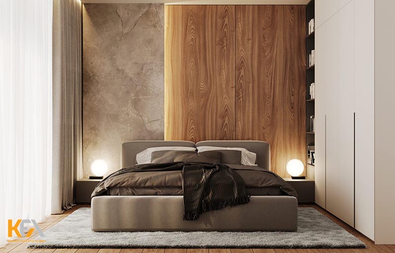 Thiết kế phòng ngủ master đẳng cấp với nội thất gỗ cao cấp