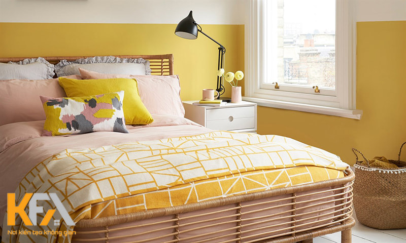 Mẫu phòng ngủ bình dân đẹp cho gia chủ yêu màu vàng