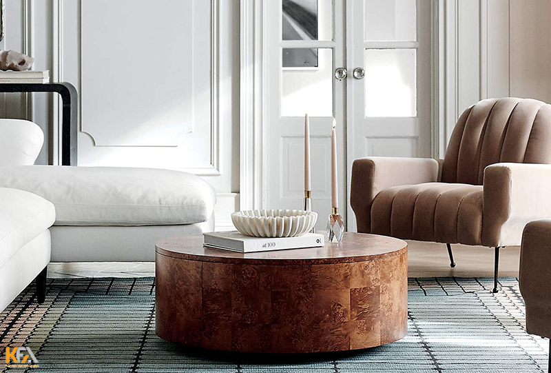 Một mẫu thiết kế bàn trà tròn cho không gian phòng khách ấn tượng, độc đáo