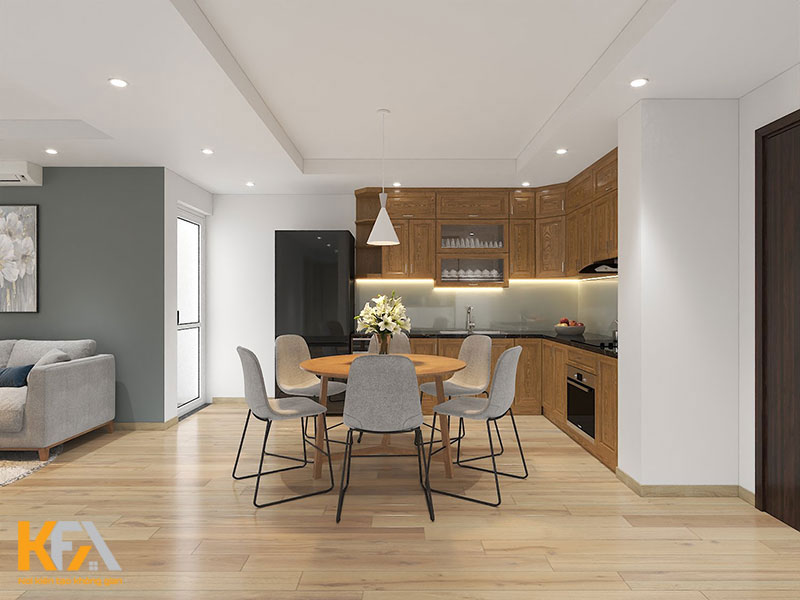 Thiết kế nội thất chung cư với không gian phòng bếp ấn tượng