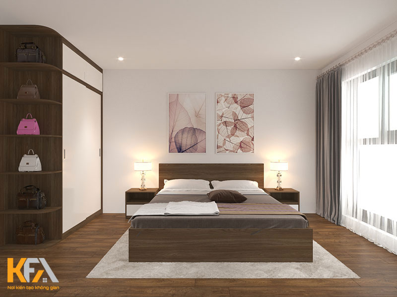 Thiết kế nội thất chung cư với phòng ngủ tiện nghi, thư giãn
