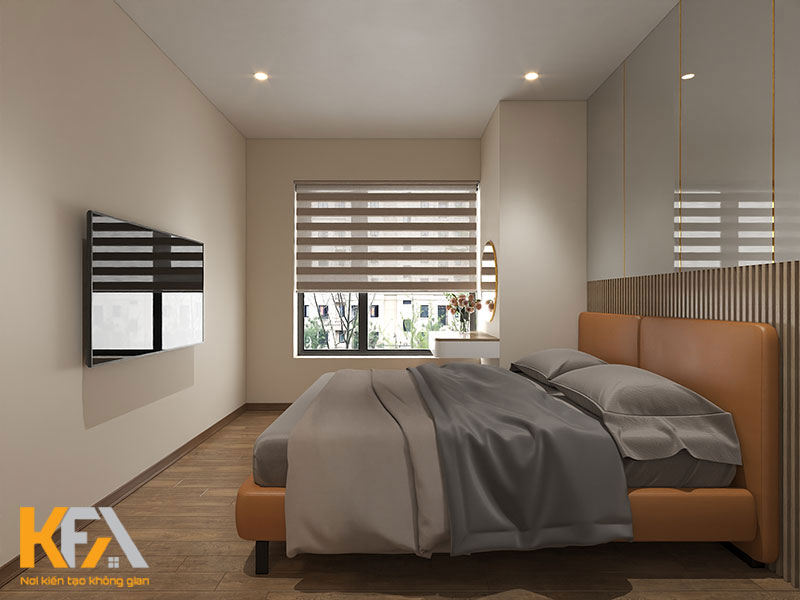 Thiết kế nội thất chung cư với phòng ngủ tiện nghi, tận dụng tốt ánh sáng