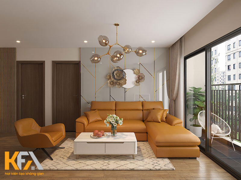 Thiết kế nội thất chung cư với phòng khách sang trọng, hiện đại