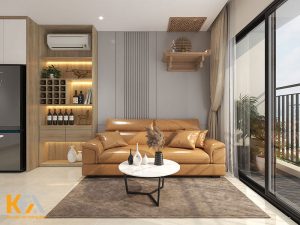 Thiết kế nội thất chung cư với phòng khách hiện đại