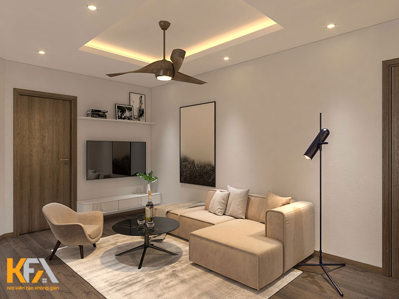 Thiết kế nội thất chung cư với phòng khách đầy đủ tiện nghi