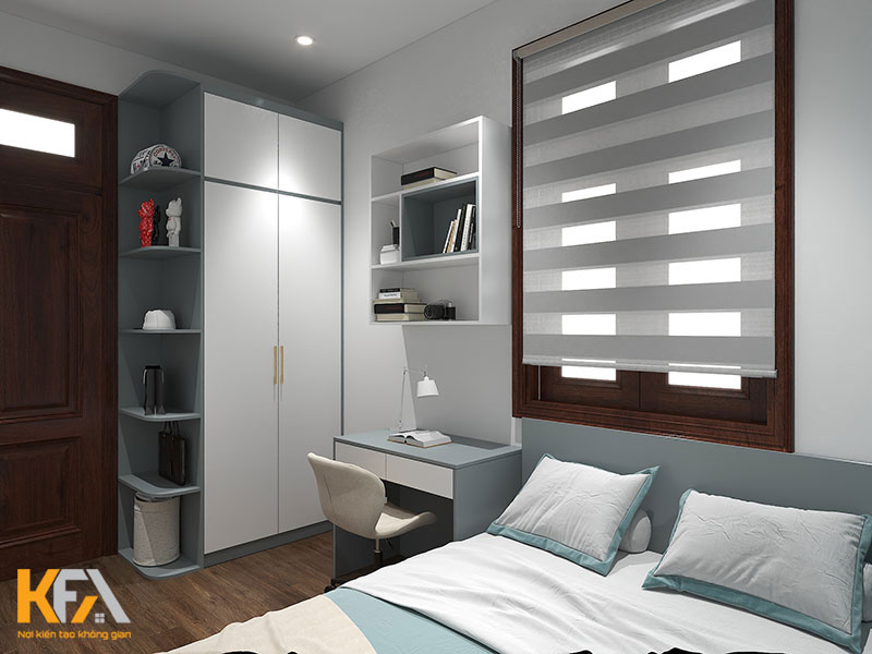 Thiết kế nội thất nhà phố với phòng ngủ tận dụng tốt ánh sáng tự nhiên