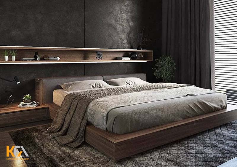 Thiết kế nội thất phòng ngủ đẹp cho nam với tone màu đen hiện đại, lịch lãm