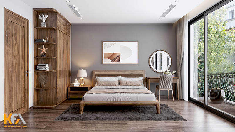 Thiết kế phòng ngủ đẹp cho nam với tranh treo tường ấn tượng