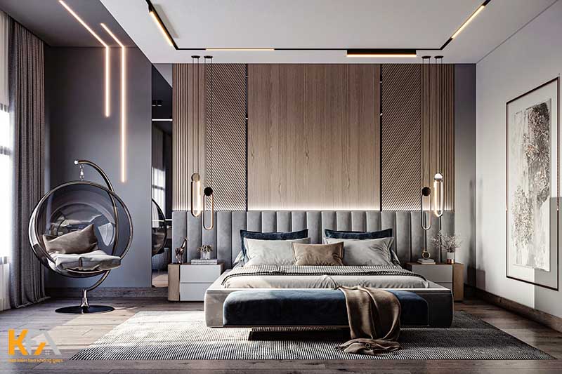 Thiết kế nội thất phòng ngủ đẹp cho nam theo phong cách hiện đại, sang trọng