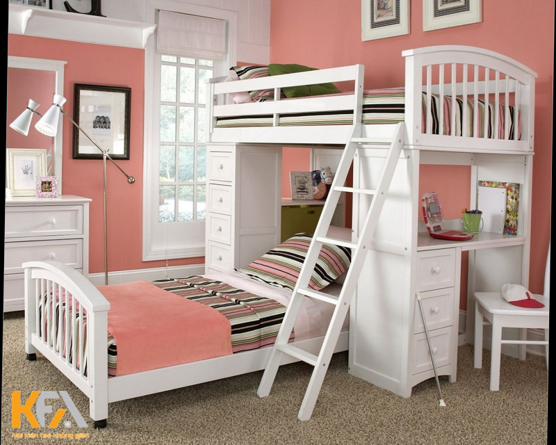 Thiết kế giường tầng thông minh giúp tiết kiệm không gian phòng ngủ của các bé