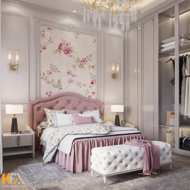 Mẫu thiết kế phòng ngủ dành cho cô công chúa nhỏ phong cách Tân Cổ Điển
