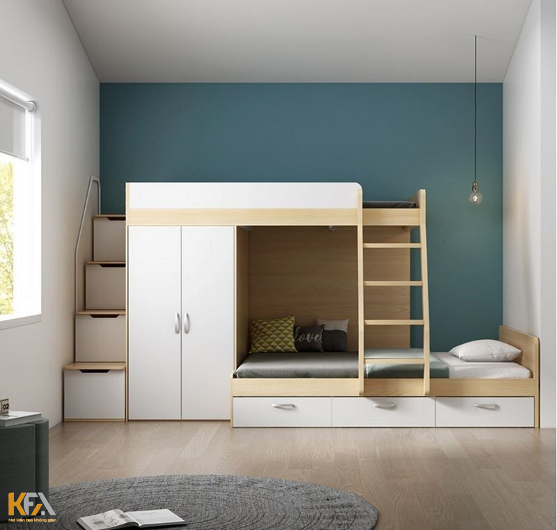 Mẫu thiết kế giường tầng thông minh dành cho các bạn nhỏ