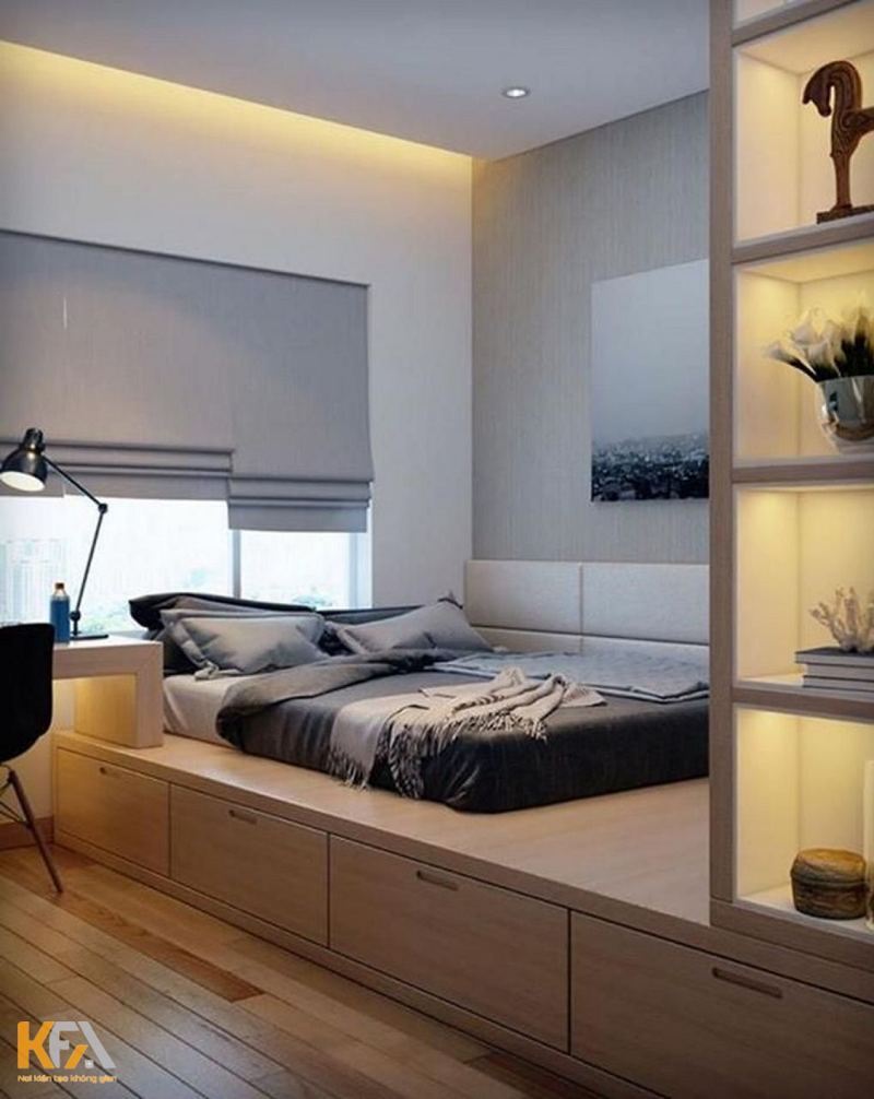Mẫu thiết kế phòng ngủ nhỏ thông minh cho người độc thân