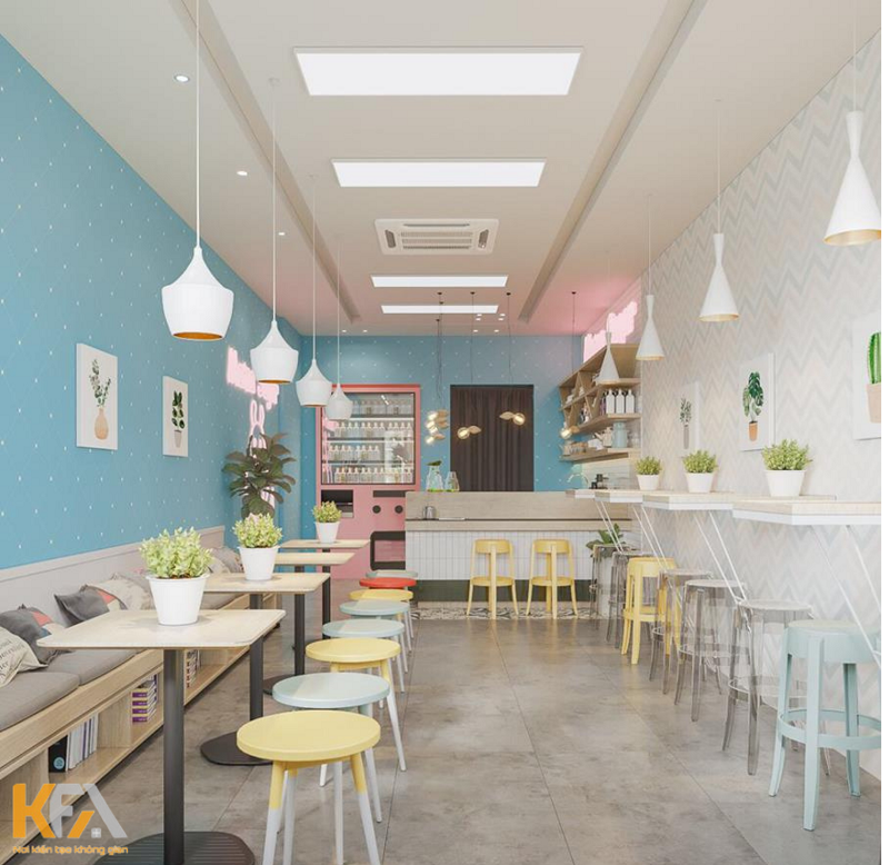 Quán cafe với thiết kế đầy màu sắc, thu hút sự chú ý của các bạn trẻ
