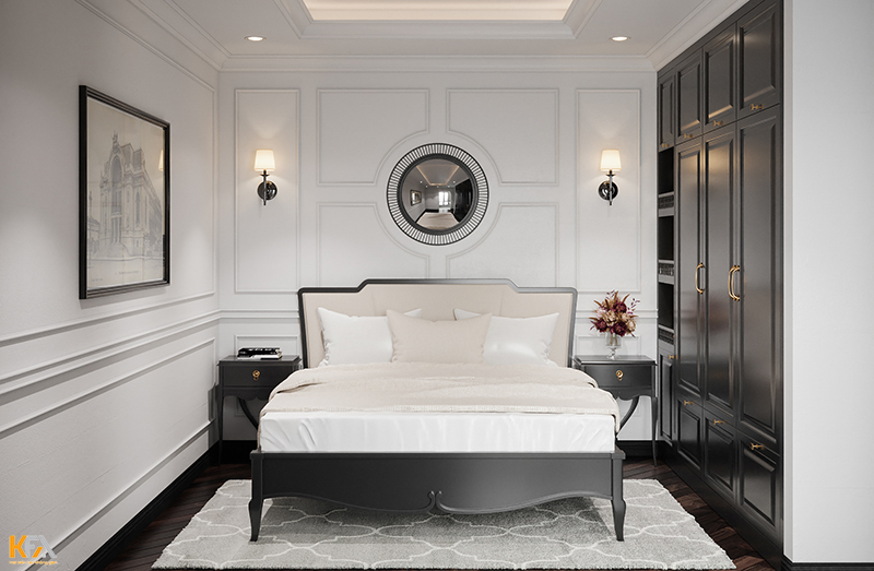 Phòng ngủ phụ với thiết kế tone màu trắng hiện đại