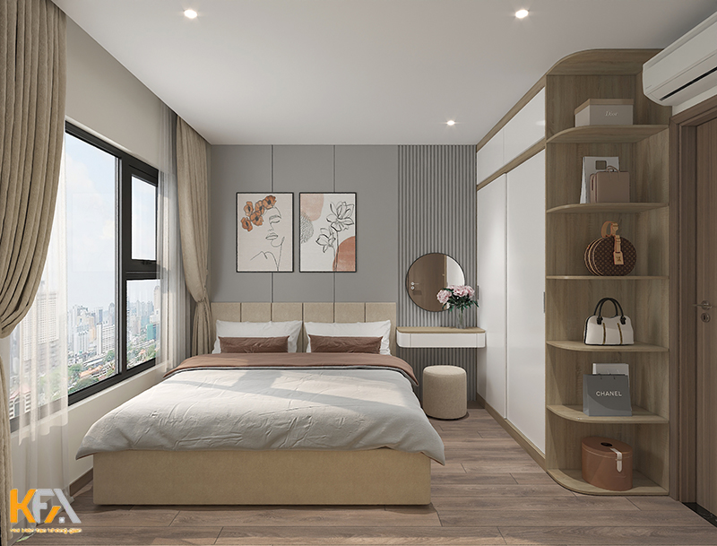 Thiết kế không gian phòng ngủ của vợ chồng chị Hồng