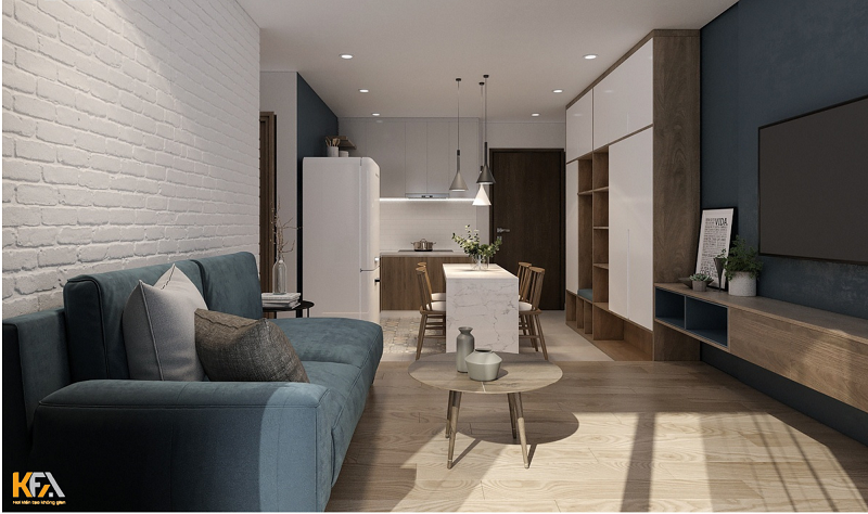 Thiết kế nội thất chung cư 50m2 phong cách Bắc Âu nhẹ nhàng tiết kiệm không gian