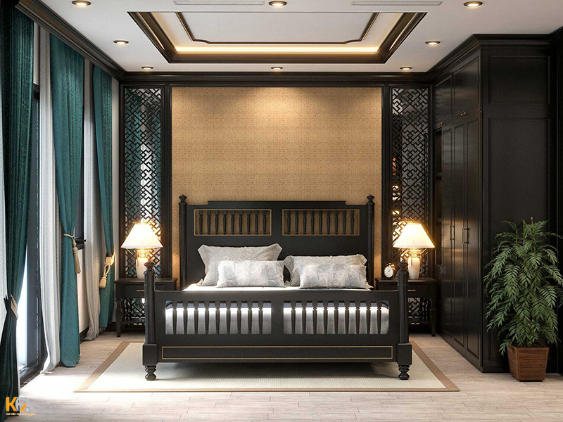 Thiết kế Combo nội thất đơn giản cho căn phòng ngủ phong cách Indochine