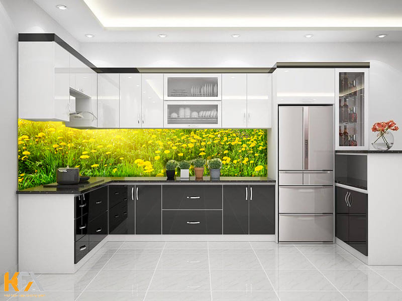Gạch ốp tường 3D khiến căn bếp nổi bật, nhiều màu sắc