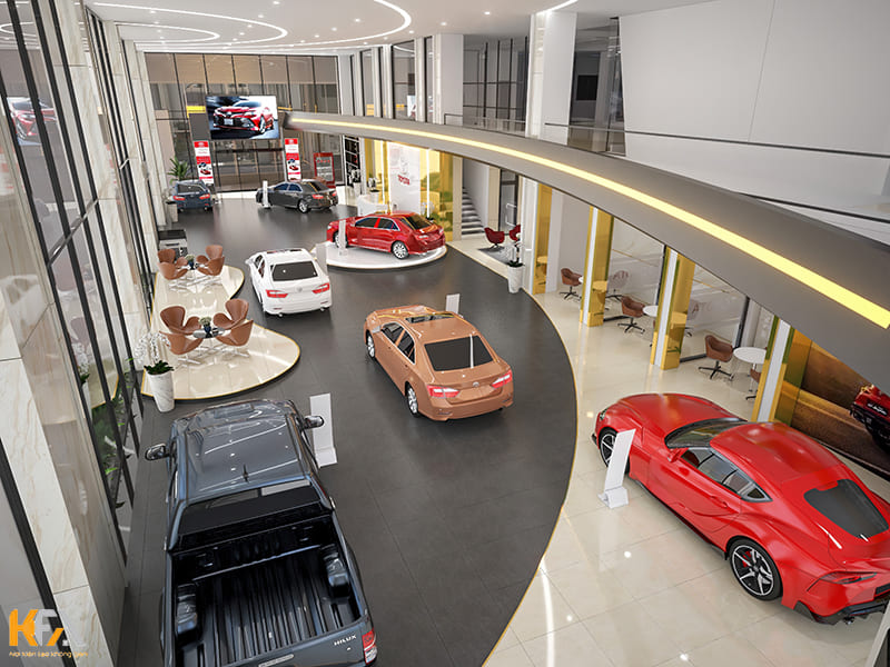Ánh sáng là yếu tố quan trọng trong thiết kế showroom ô tô toyota