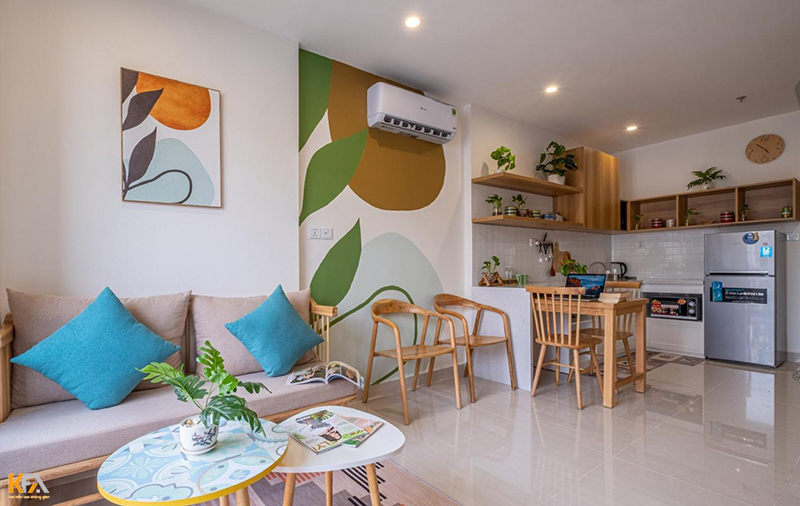Mẫu thiết kế nội thất không gian đầy màu sắc tươi mới của chủ nhân căn hộ nhỏ gọn