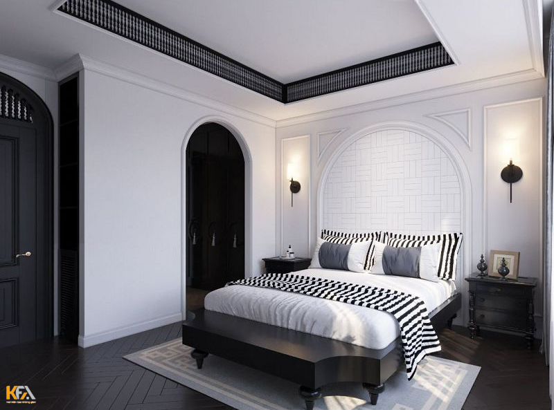 Thiết kế nội thất phòng ngủ phong cách Indochine nhẹ nhàng mang hơi hướng hiện đại
