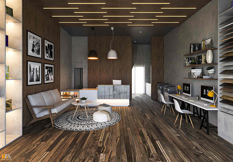 Thiết kế không gian nội thất cửa hàng sàn gỗ theo mục đích sử dụng của sản phẩm
