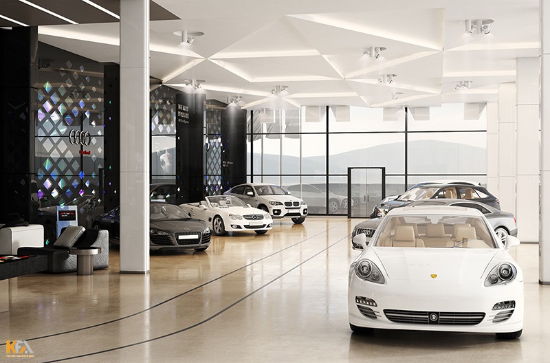 Thiết kế cửa hàng trưng bày ô tô thu hút sự cú ý của khách hàng