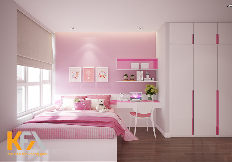 Căn phòng ngập tràn trong màu hồng ngọt ngào và dễ thương