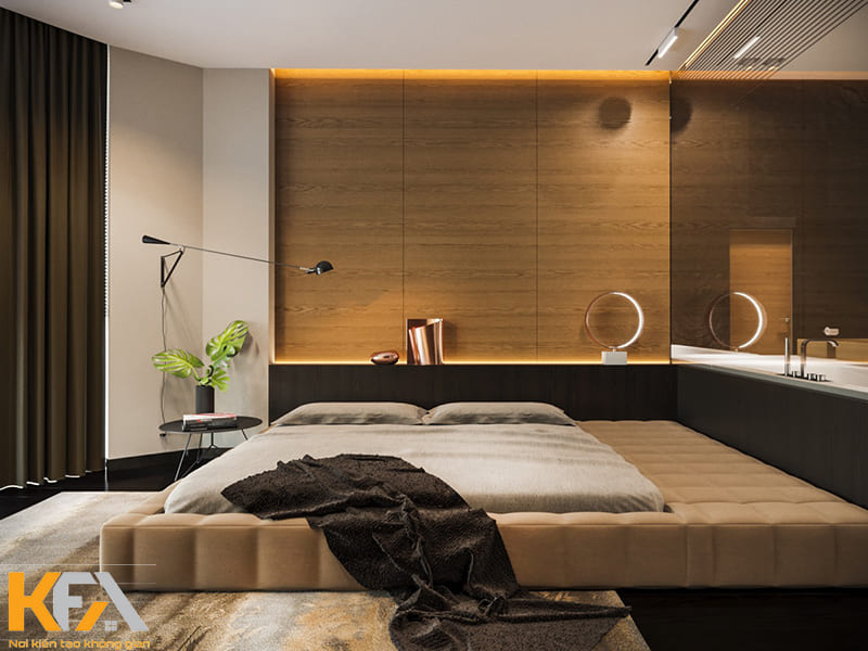 Phòng ngủ với thiết kế giường bệt đậm chất Hàn Quốc